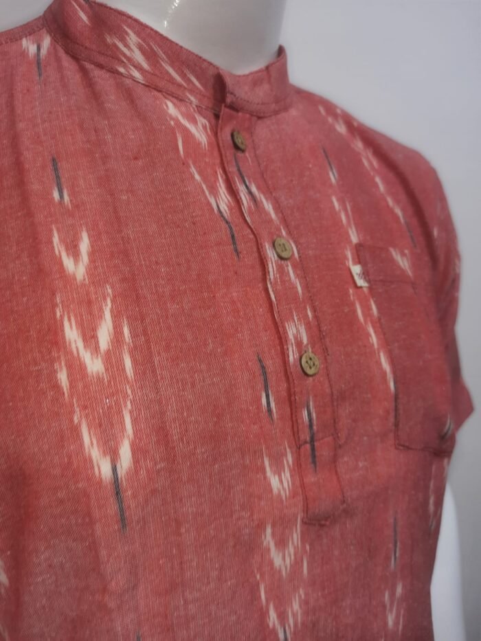Salmon Pink  Short Kurta - Image 4
