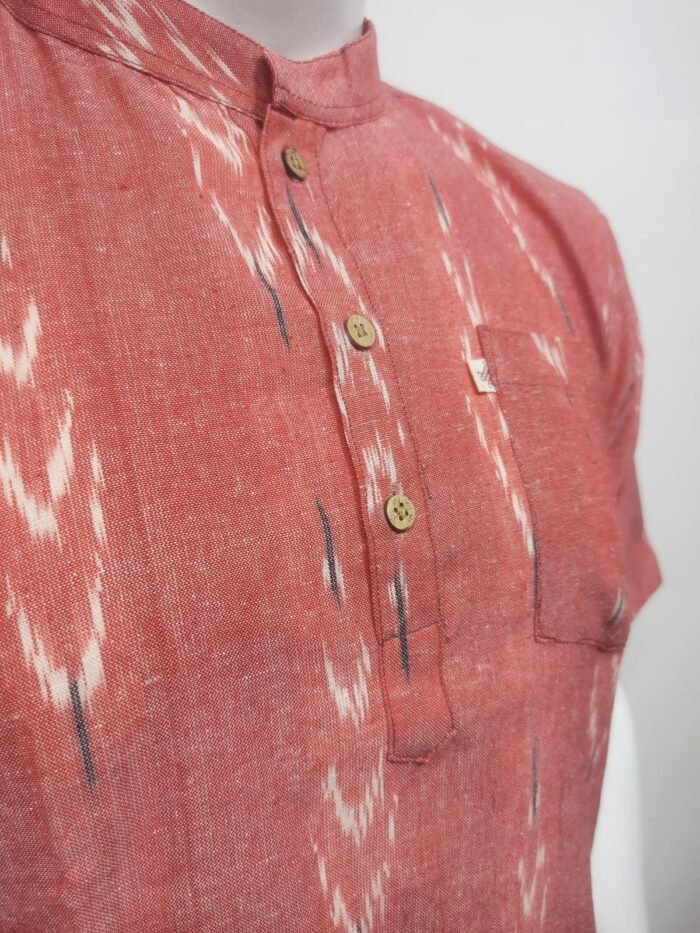 Salmon Pink  Short Kurta - Image 6
