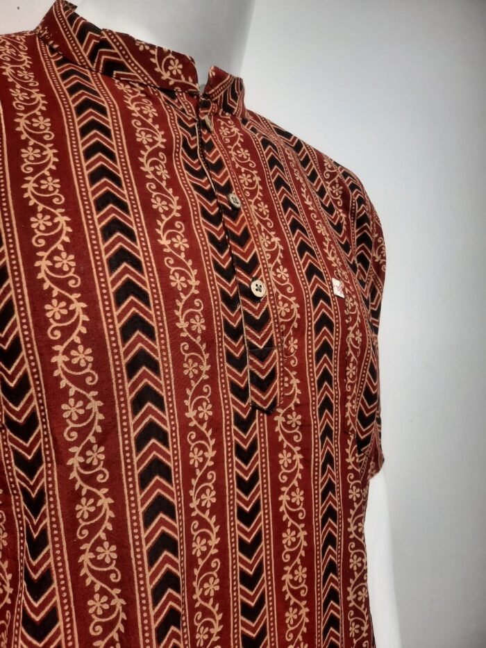 Ajrak Short Kurta - Image 4
