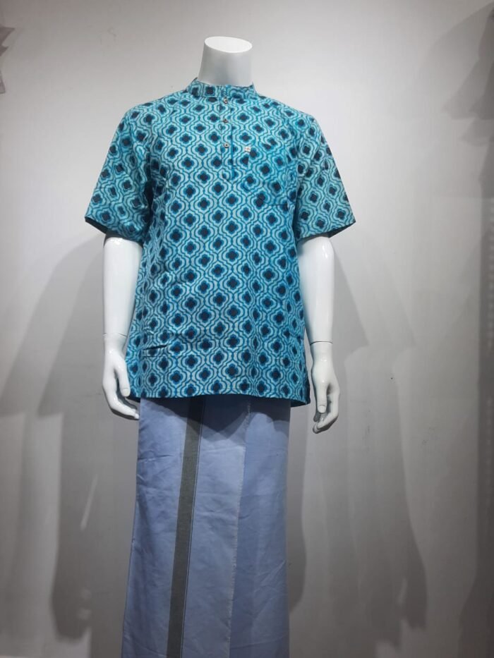 Teal Blue Short Kurta - Image 4