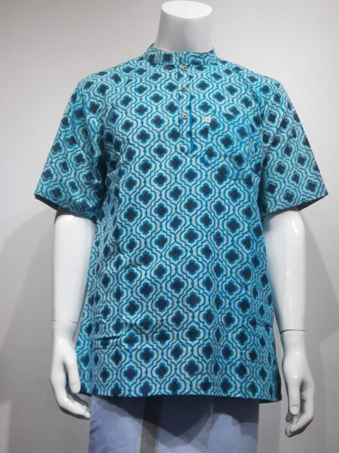 Teal Blue Short Kurta - Image 1