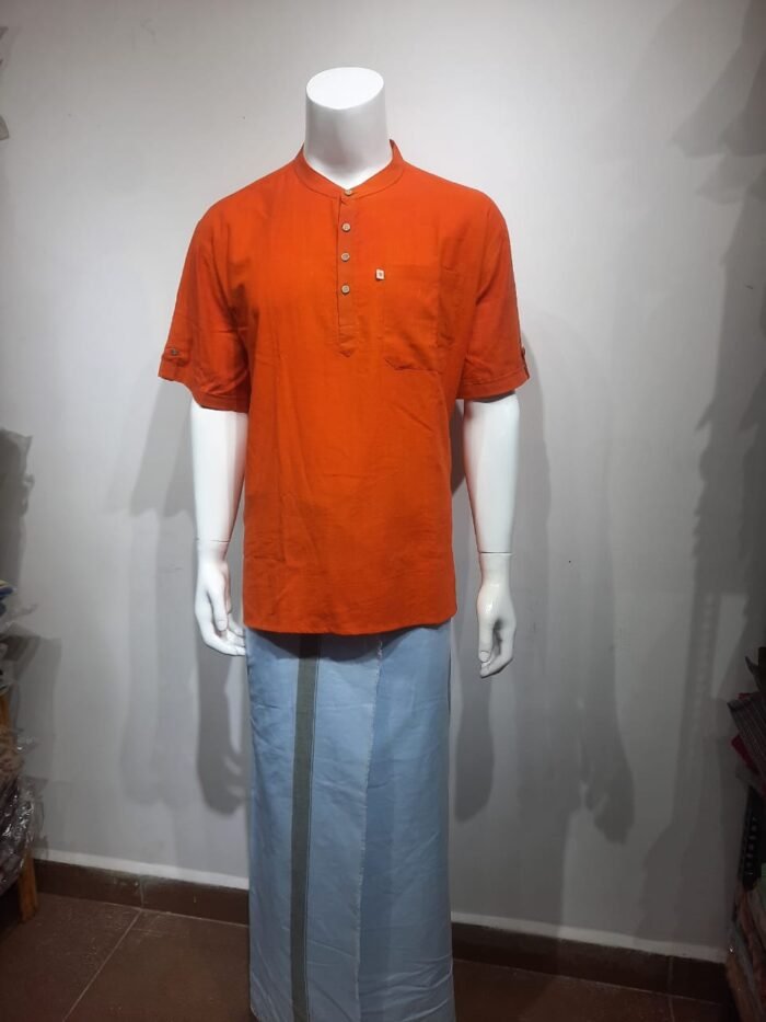 Deep Orange Short Kurta - Image 1