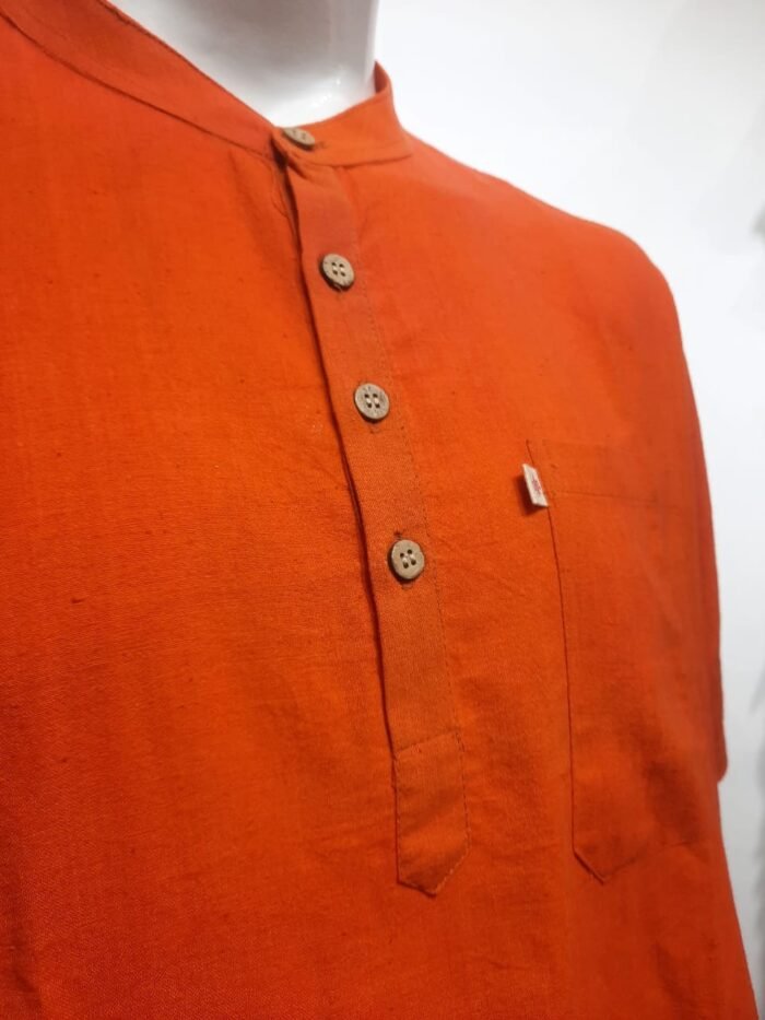 Deep Orange Short Kurta - Image 4