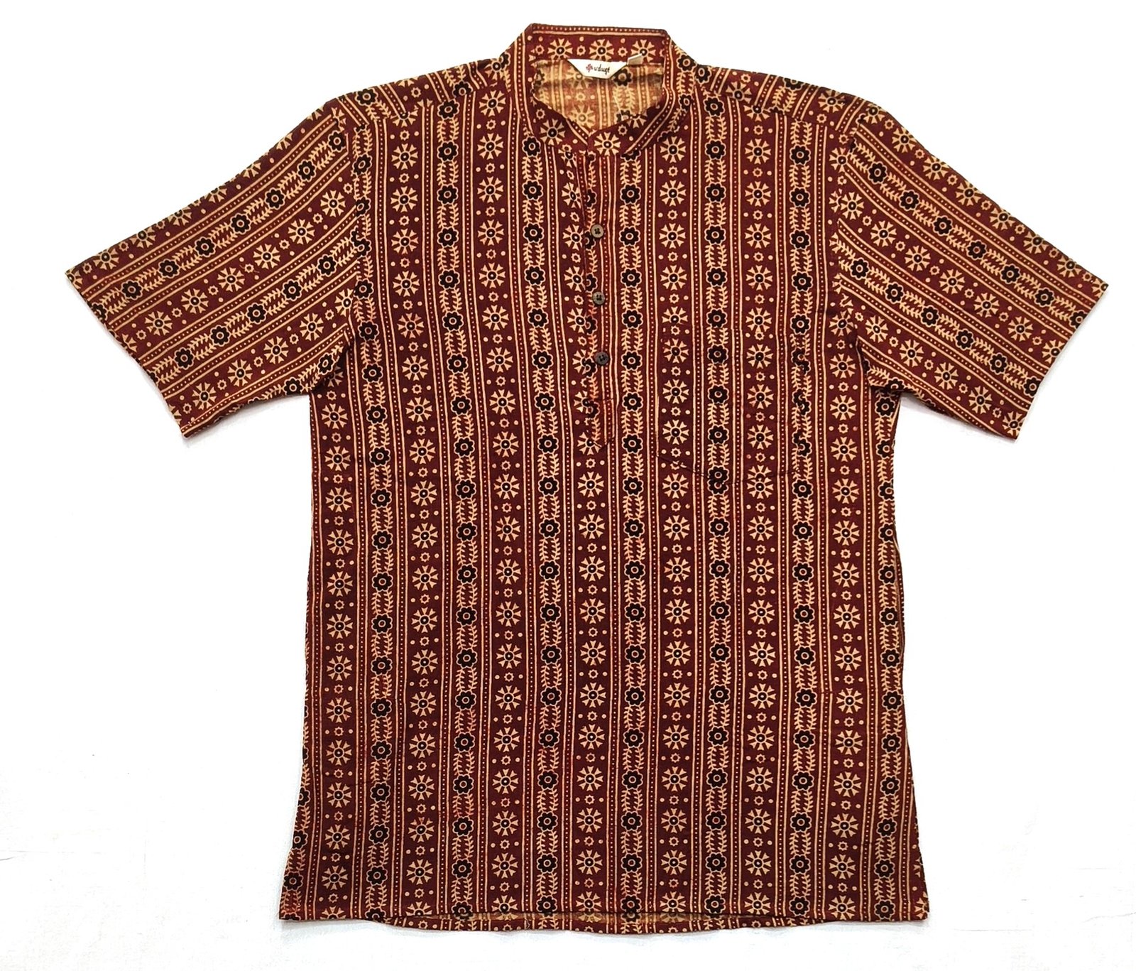 IMG_20260722_151005 Men’s Kalamkari Kurta – Half Sleeve Traditional Ethnic Wear - Image 1